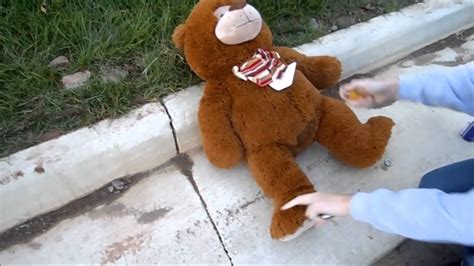 lighting stuffed teddy bear on fire youtube