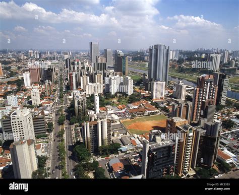 aerial view avenue engineer luis carlos berrini brooklin novo sao paulo brazil stock photo