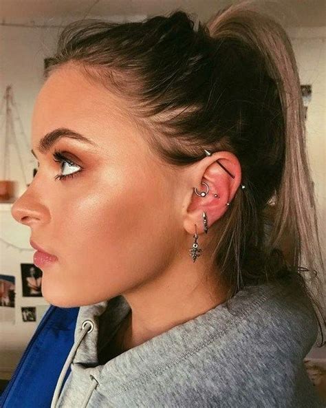 14 Cute And Beautiful Ear Piercing Ideas For Women Piercing Piercing