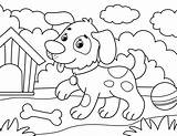 Kleurplaat Hond Kleurplaten Hok Hetkinderhuis Inkleuren Coloringpagesonly Kleuren sketch template