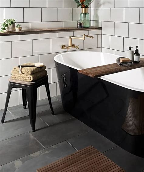 Black Slate Honed Tile In 2020 Black Tile Bathrooms