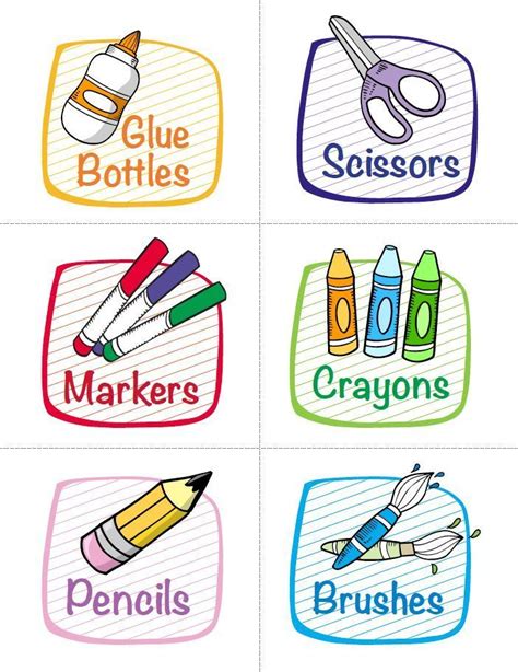 preschool labels  classroom  printable