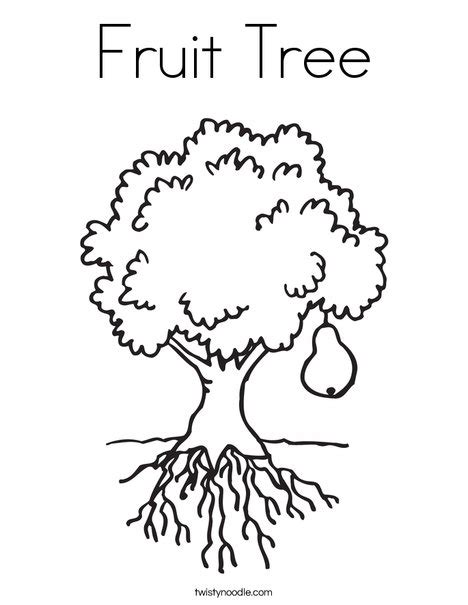 fruit tree coloring page twisty noodle