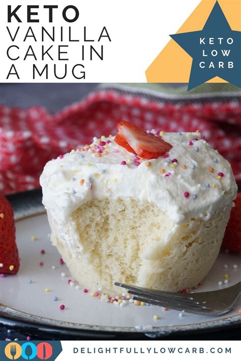 easy keto vanilla cake   mug recipe delightfully  carb
