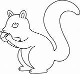 Squirrel Line Clip Cute Coloring Sweetclipart sketch template