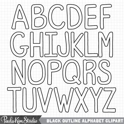 alphabet black  white printable
