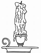 Candle Coloring Pages Melting Plate Color sketch template