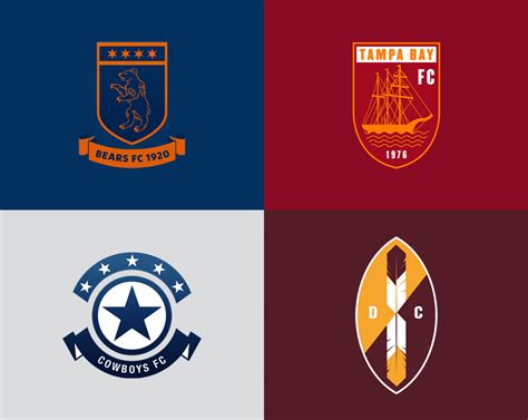 nfl logos redesigned    soccer logos  europe