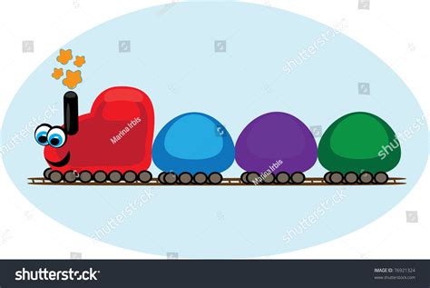 Small Cartoon Train With Carriage Illustration 76921324 Shutterstock