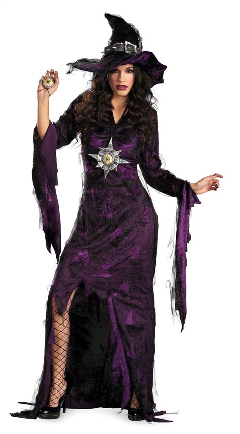 gothic sorceress purple witch gown dress women s teen halloween costume