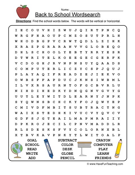 17 Back To School Word Search Printables
