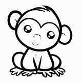 Coloring Pages Monkeys Cartoon Monkey Cute Popular sketch template