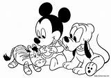 Mickey Pluto Clubhouse Goofy Getdrawings Colorier Minie Azcoloriage Picphotos sketch template