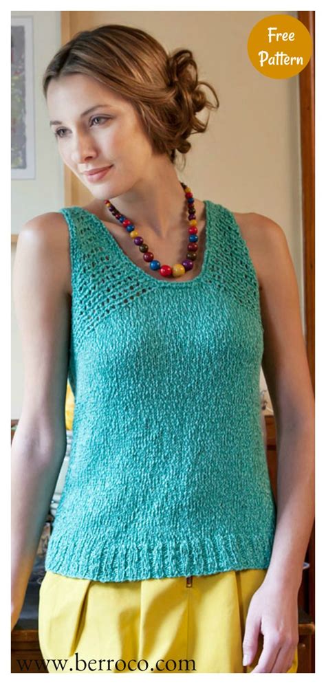10 Summer Tank Top Free Knitting Pattern