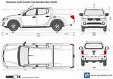 L200 Mitsubishi Cab Bed Double Template Long Club Standard Vector Preview Templates Cars sketch template