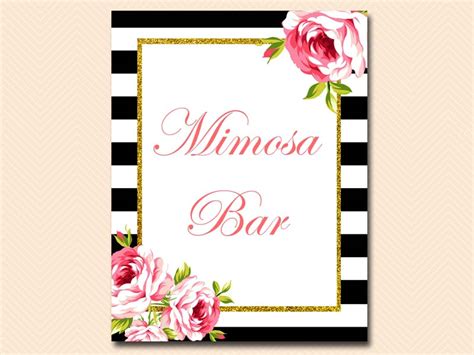 mimosa bar sign magical printable