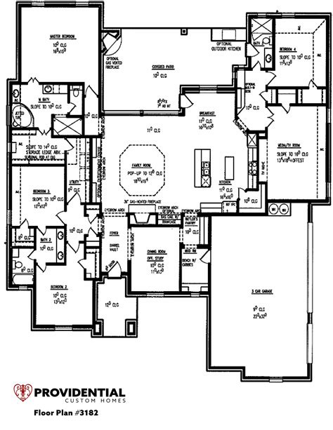 custom home floor plans  sq ft providential custom homes