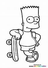 Bart Coloring Simpsons Homer Grandpa sketch template