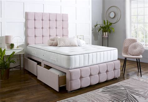 delilah divan bed set  tall button headboard  footboard divan bed warehouse