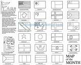 Flags Map Printable Coloring Pages Maps Template Classroom Mapofthemonth sketch template