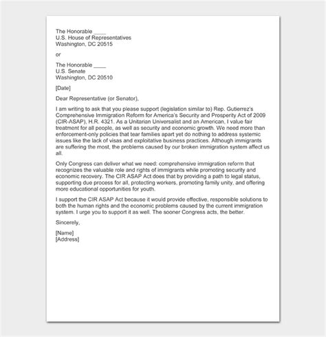 immigration support letter template