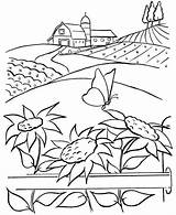 Coloring Farm Pages Scene Cute Rocks Adults sketch template