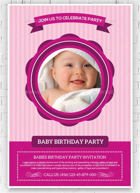 baby birthday invitation  examples format  examples