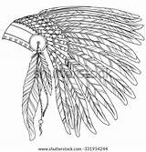 Indian Headdress Coloring Native sketch template