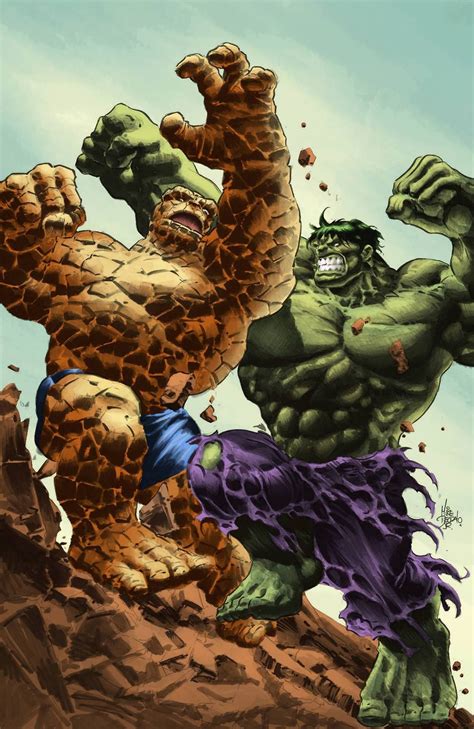 Hulk Avengers Marvel Art Vs Thing Superhero