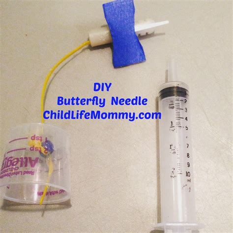 diy medical play butterfly needle child life mommy