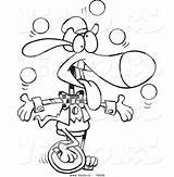Outlined Juggling Unicycling Toonaday Vecto sketch template