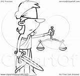 Justice Scales Lady Coloring Sword Illustration Blindfolded Cartoon Clipart Vector Royalty Pages Drawing Toonaday Courtroom Gavel Judges Getdrawings Getcolorings Leishman sketch template