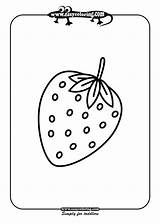 Strawberry Fruits Coloring Pages Toddlers Colouring Shapes Printable Easy Cute Simple Drawing Worksheets Fruit Kids Kindergarten 3d Print Getdrawings sketch template