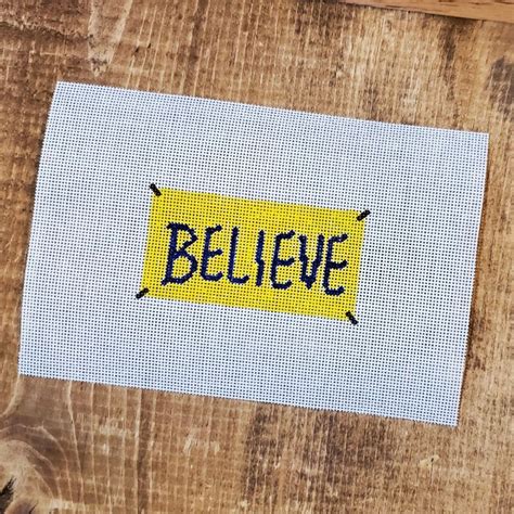 Ted Lasso Believe Sign Hand Painted Needlepoint Canvas Etsy