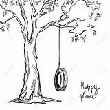 Swing Tree Drawing Tyre Swings Vector Illustration Stock Drawings Inspo Coloring Tire Pages Sketch Draw Bark Getdrawings 123rf Garden sketch template