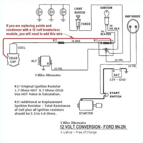 volt conversion wiring diagram  wiring diagram   ford  tractor ford