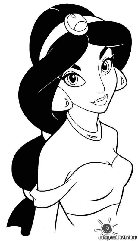 disegni da colorare  bambini la principessa jasmine