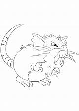 Pokemon Raticate Coloring Generation Pages Kids Color sketch template