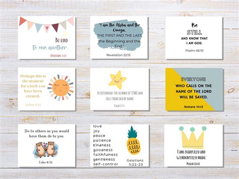printable bible verse notes  kids scripture cards  etsy canada