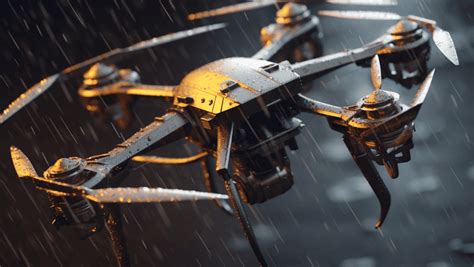 drones fly   rain bracing  storm