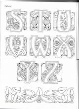 Jugendstil Coloring Buchstaben Stencils Balchin Ornamente Malvorlagen Illuminated Quilled Monograms Abcs Words Pierce Regeln Motifs Gemerkt sketch template