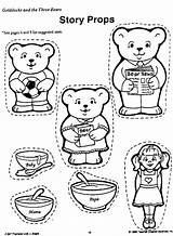 Goldilocks Coloring Puppet Pages Template Templates sketch template