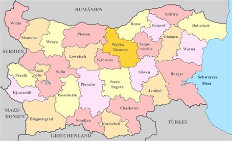 bulgarien karte mit regionen landkarten mit provinzen