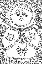 Matryoshka Coloring Getdrawings Pages sketch template
