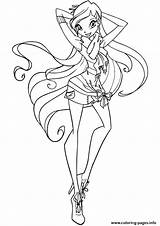 Winx Stella Coloring Club Pages Printable Color sketch template