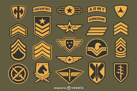 army patches badge collection vector