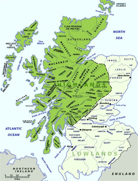 clan map  scotland map  staten