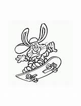 Coloring Skateboard Pages Easter Bunny Bunnies Color Kids Printable Fun sketch template