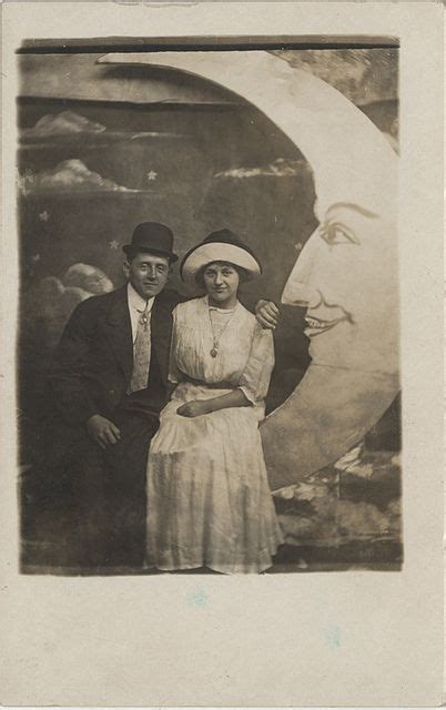 Paper Moon 5 A Smiling Couple Real Photo Postcard