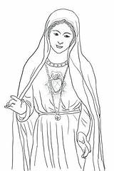 Mary Mother Coloring Pages Color Getcolorings Printable Immaculate Heart sketch template